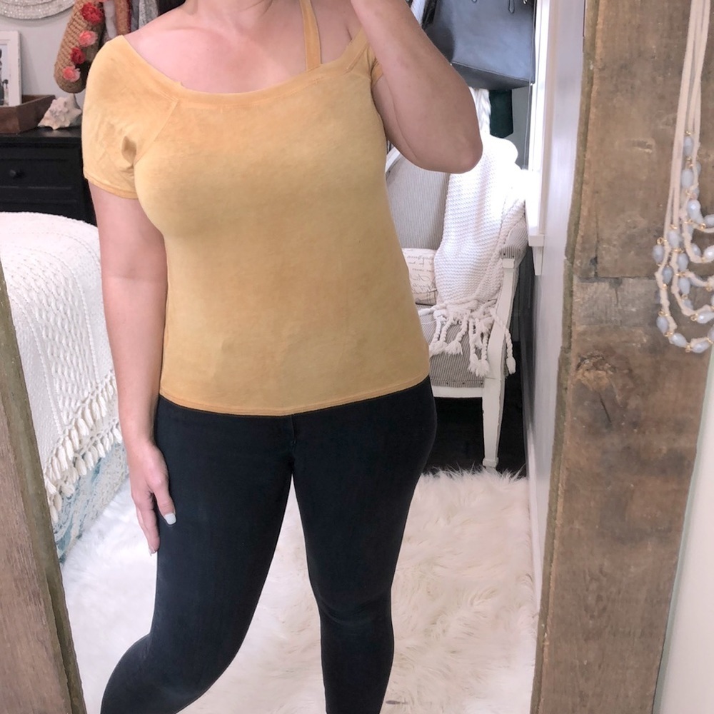 Full tilt size medium mustard burnout top